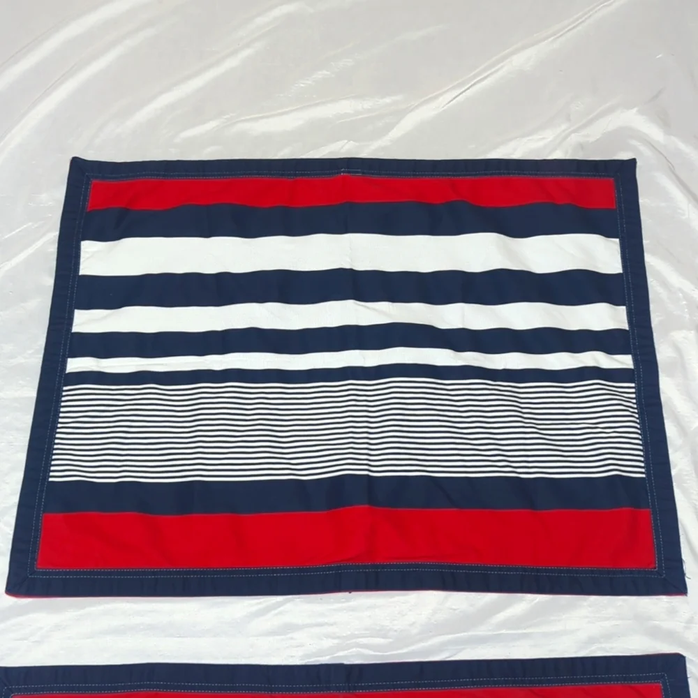 Izod Blokecore Striped Red White Blue Patriotic Pillow Standard Shams Set Of 2
